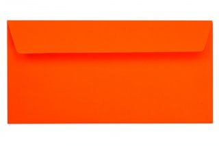Envelopes DIN adesivos longos, vermelho néon