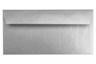 Envelopes DIN adesivos longos, prateados