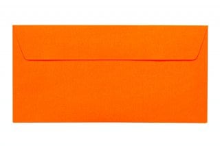 Envelopes DIN adesivos longos, laranja néon
