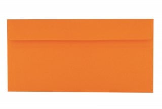 Envelopes DIN adesivos longos, cor de laranja