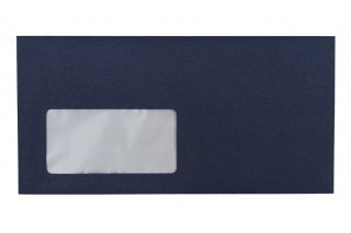 Envelopes DIN longos com janela, impressão azul escura