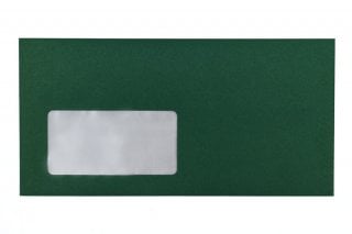 Envelopes DIN longos com janela, impressão verde escura