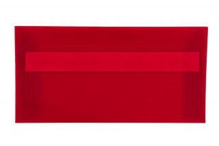Envelopes DIN longos adesivos, vermelho transparente