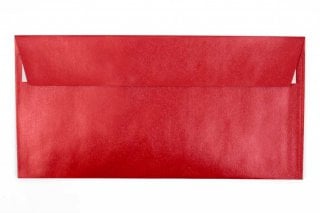 Envelopes DIN adesivos longos, vermelho madrepérola