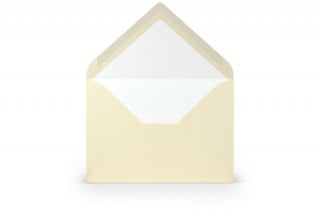 Envelopes DIN B6, forrados a creme