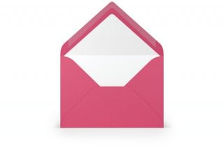Envelopes DIN B6, com forro cor-de-rosa