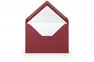 Envelopes DIN B6, vermelho escuro com forro
