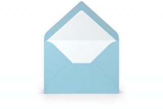 Envelopes DIN B6, azul claro com forro