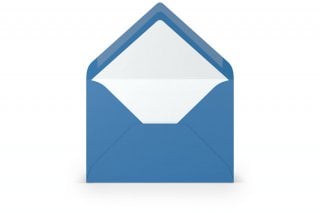 Envelopes DIN B6, forrados a azul
