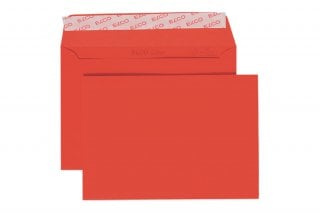 Envelopes Elco DIN C6 adesivos, vermelho intensivo