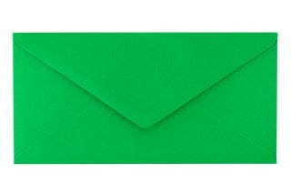 Envelopes DIN longos, verdes